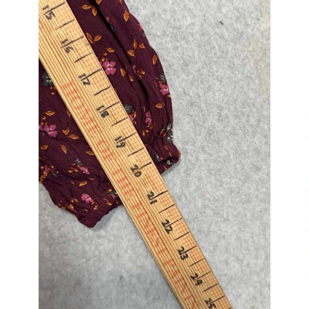 Matilda Jane Dress Womens XS Purple Floral‎ V Neck Tassel Boho Shift 3/4 Sleeve